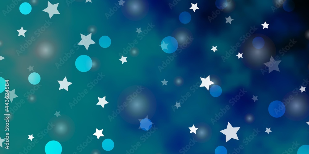 Light BLUE vector layout with circles, stars. Light BLUE vector layout with circles, stars.