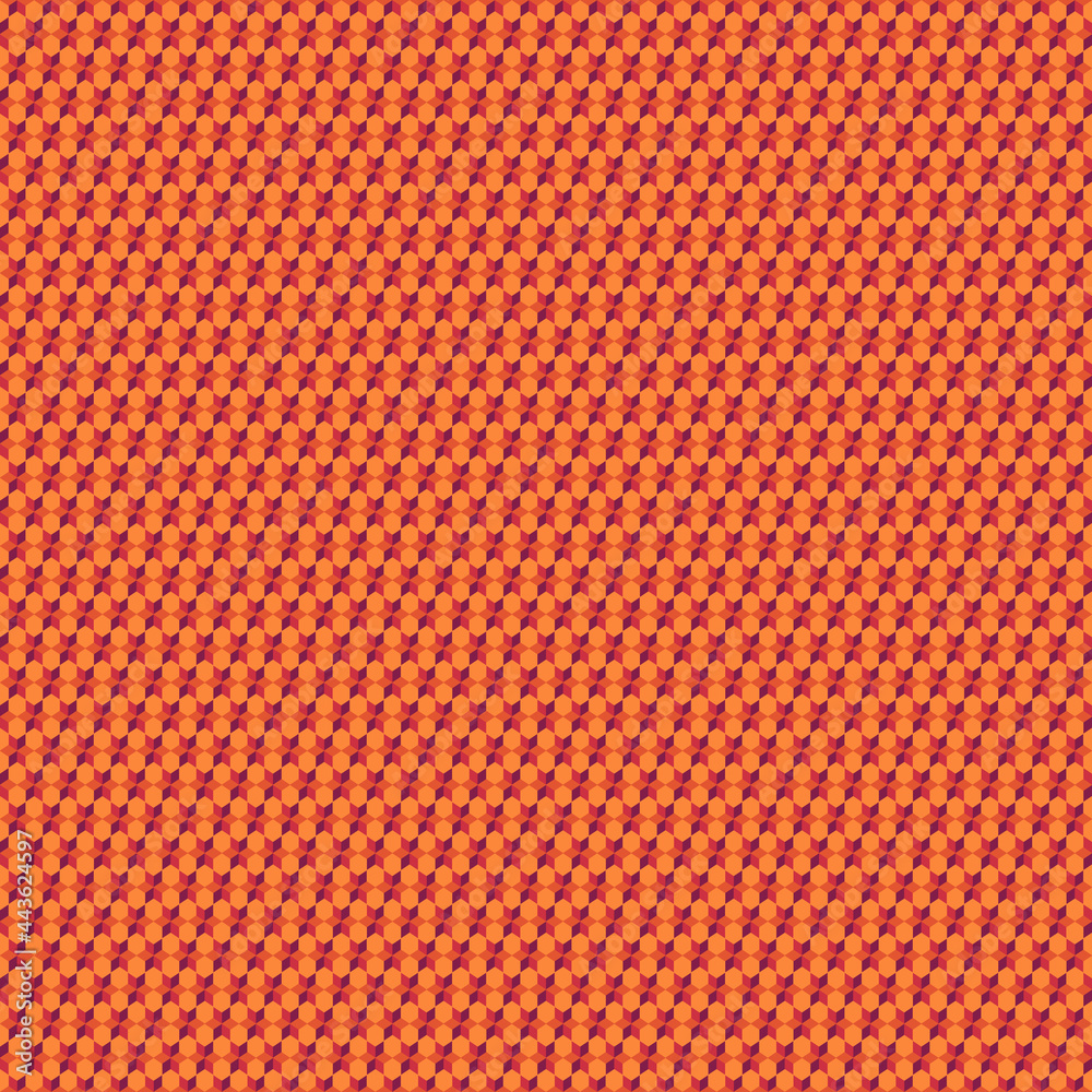Fototapeta premium Seamless pattern. Rhombuses, hexagons, diamonds, lozenges. Geometric wallpaper. Mosaic tiles. Flooring background. Ethnic motif. Geometrical backdrop. Digital paper. Web design. Textile print