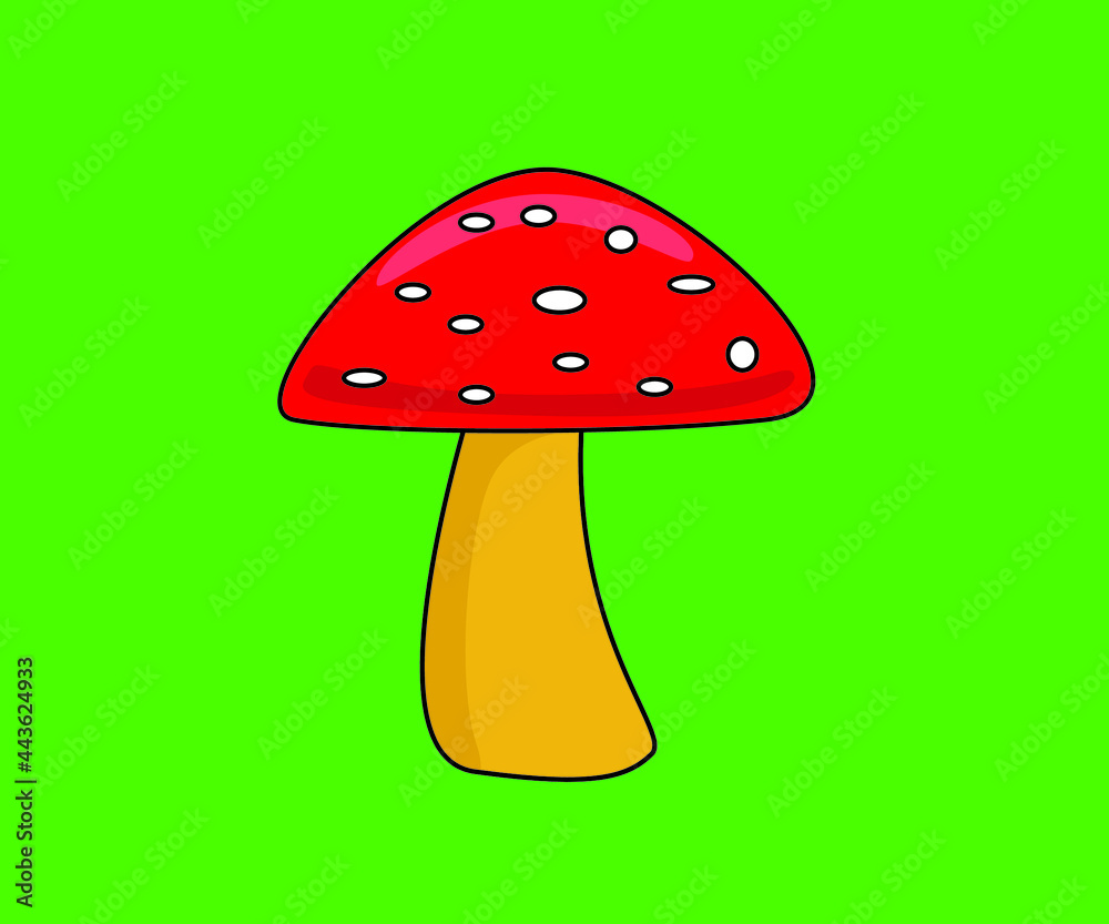 simple flat red mushroom illustration