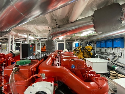 Engine Generator and Engine Control Room of Fishing Vessel Ship