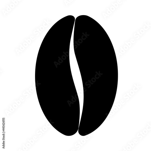 Coffee bean icon. Black line grain coffee.Simple line coffee vector icon isolated on white backgrounnd.