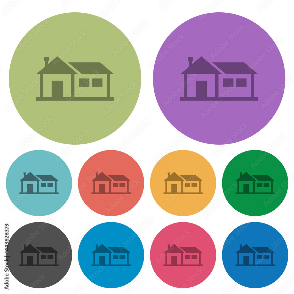 Family house color darker flat icons