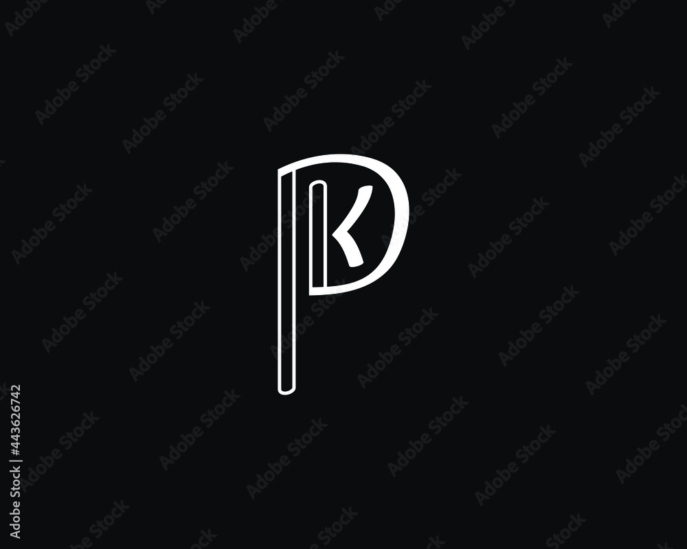 creative letter PK logo design vector template - obrazy, fototapety, plakaty 