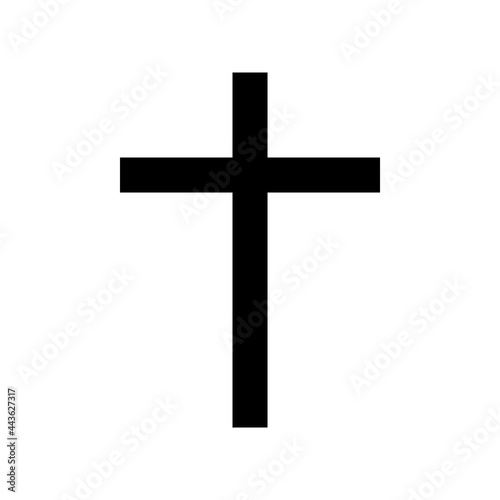 Religious Christian symbol of the cross. Black vector illustration isolated on white background.