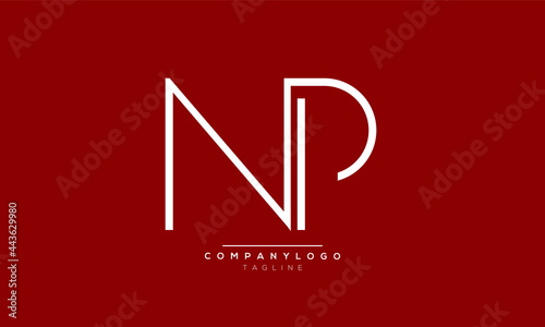 NP initials monogram letter text alphabet logo design