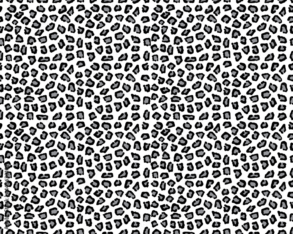 SVG Seamless  pattern of leopard leather, gray color on a white background