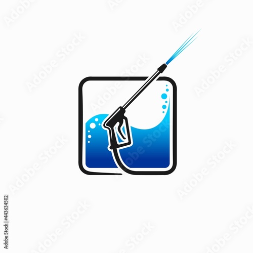 Power wash logo with square element