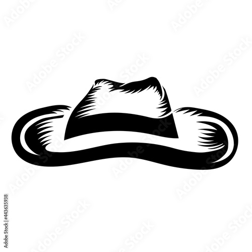 American Hat Icon Isolated on White Background
