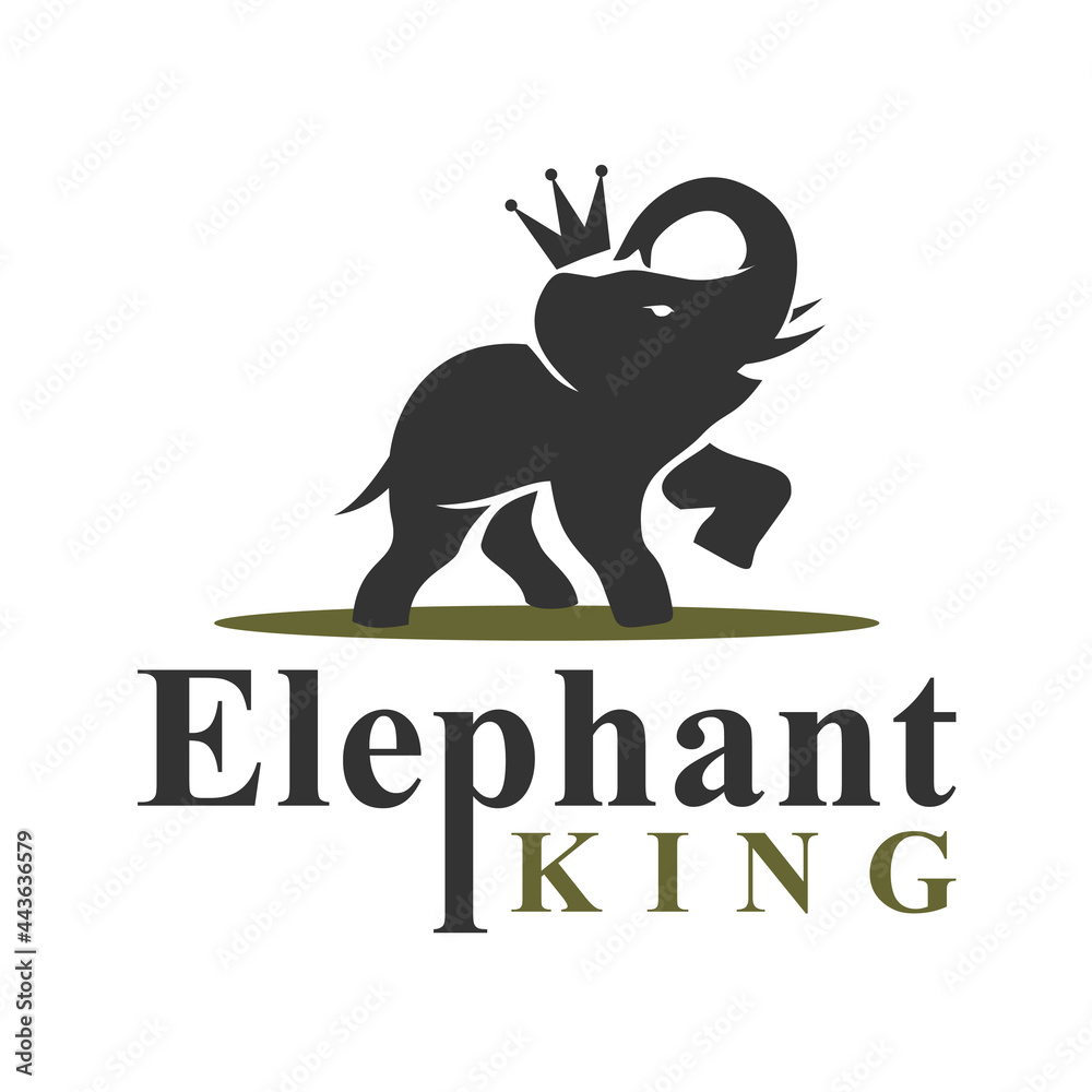 Obraz premium elephant king logo with crown