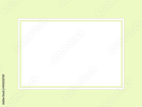 薄緑色の背景に四角フレーム
