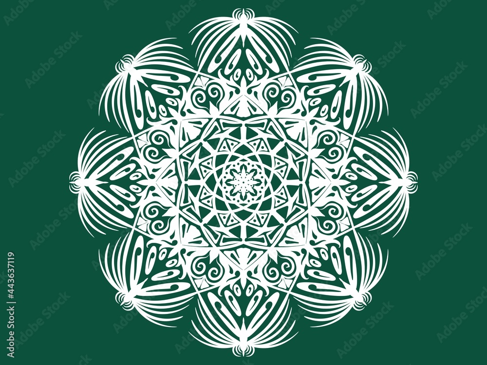 Mandala ornamental round lace ornament. Creative work hand drawing. Digital art illustration
