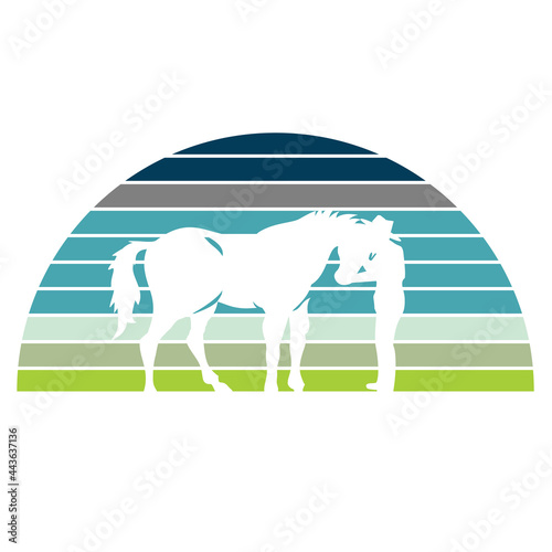 man and horse logo illustration