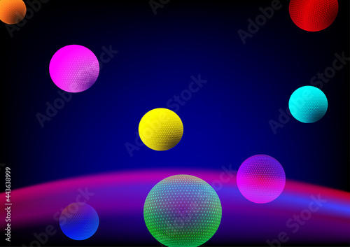 Abstract light blue color bokeh bright ball circle bubbles glowing space night party technology background wallpaper pattern vector illustration EPS10