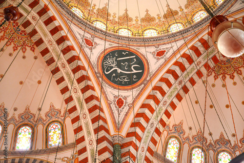 istanbul fatih mosque ceiling decorations photo