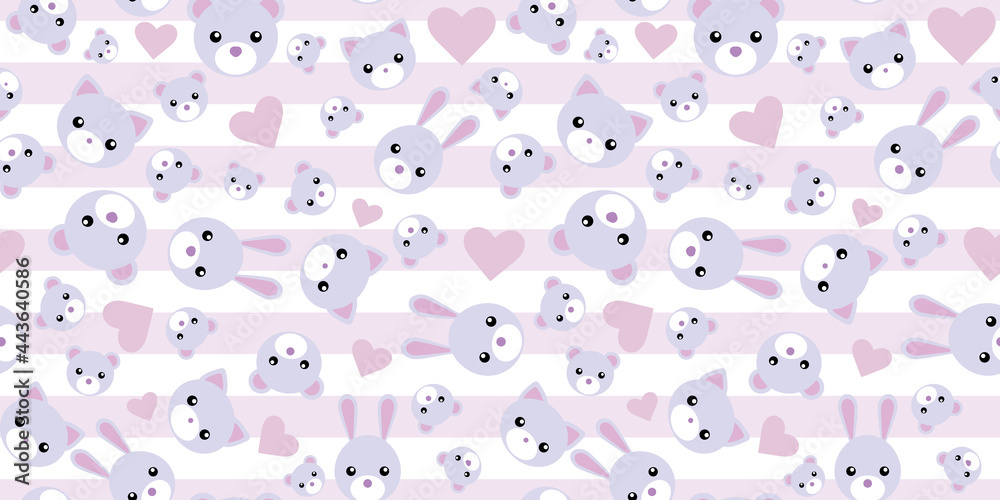 Cute animal seamless repeat pattern background Cute animal seamless repeat pattern background