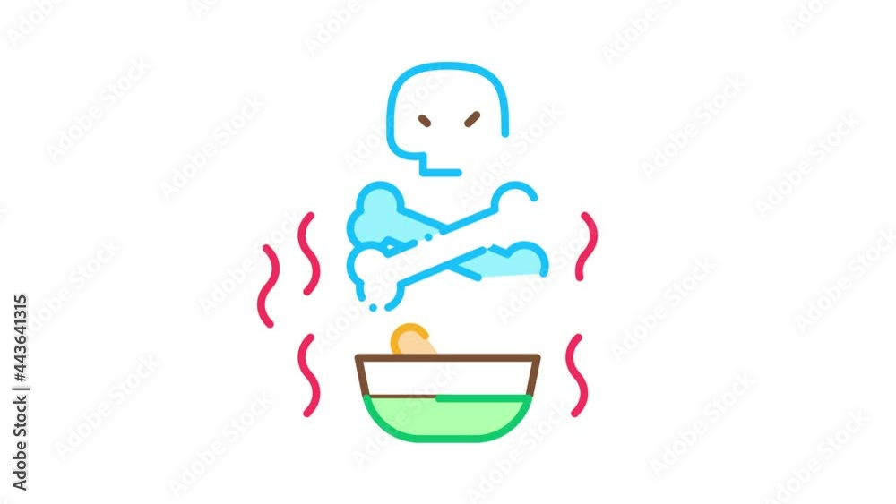 Deadly Poison Icon Animation. color Deadly Poison animated icon on white background Deadly Poison Icon Animation. color Deadly Poison animated icon on white background