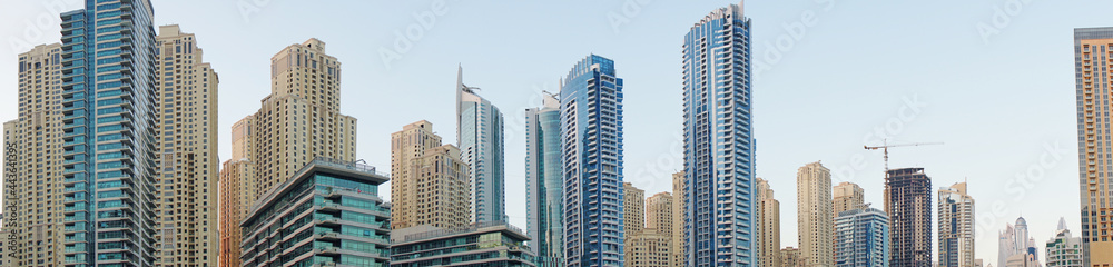 Panorama of Dubai skyscrapers