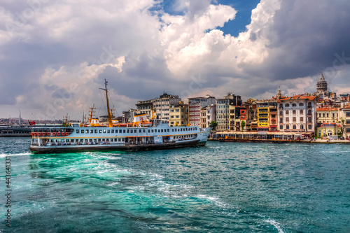 Karakoy view from sea in Istanbul. Istanbul is the biggest city of Turkey. photo