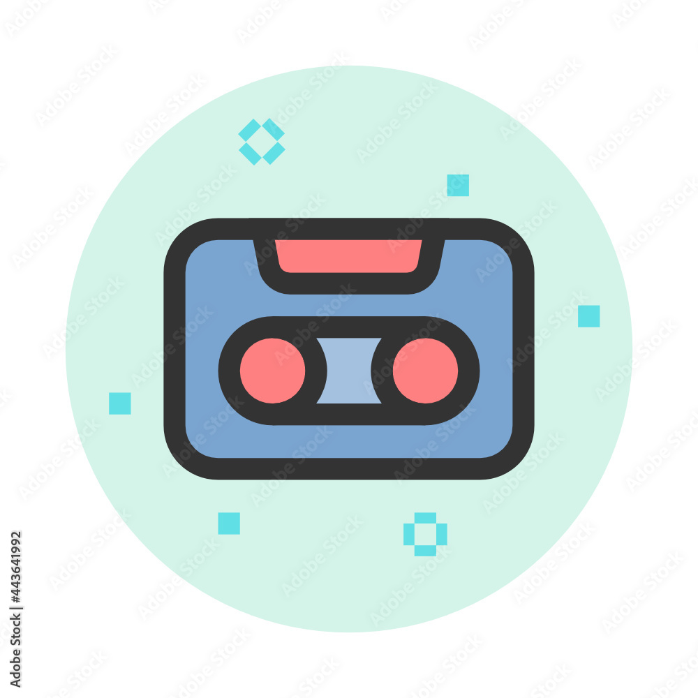 Cassette tape , Music and Sound filled outline icon. Cassette tape , Music and Sound filled outline icon.