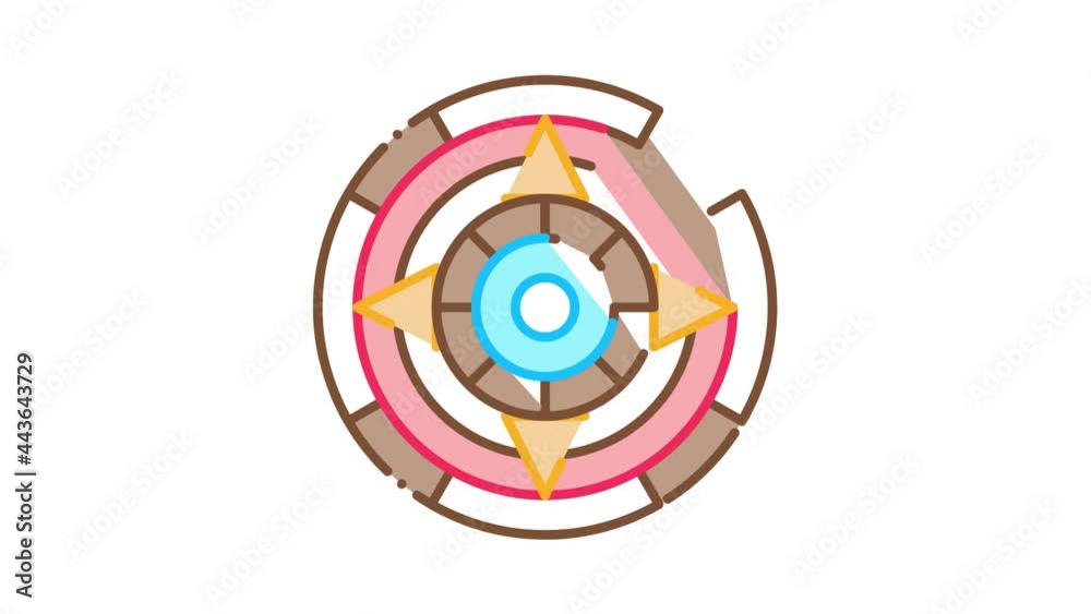 Stone of Sun Icon Animation. color Stone of Sun animated icon on white background Stone of Sun Icon Animation. color Stone of Sun animated icon on white background