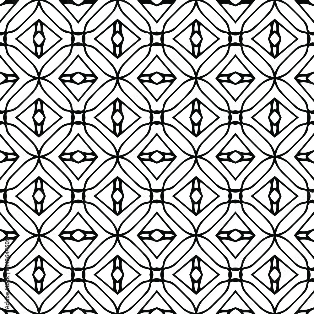 floral seamless pattern background.Geometric ornament for wallpapers and backgrounds. Black and white pattern. floral seamless pattern background.Geometric ornament for wallpapers and backgrounds. Black and white pattern.