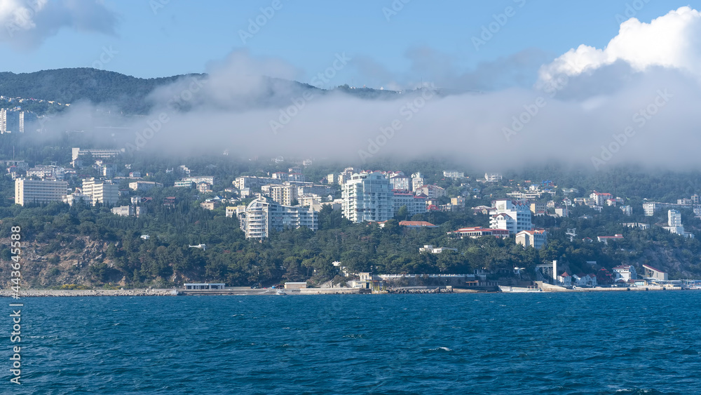 Seascape with a view of the coastline of Yalta
