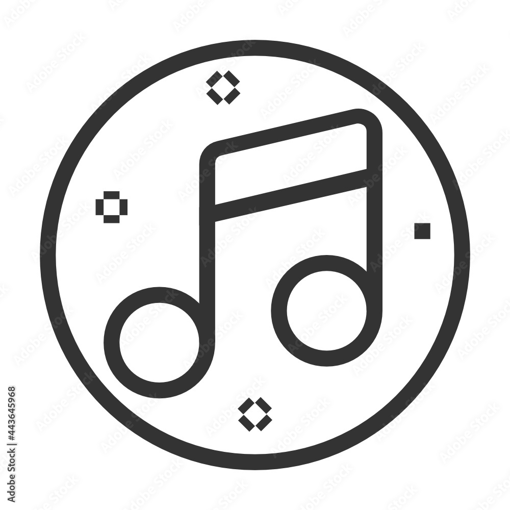 Music note , Music and Sound outline icon. Music note , Music and Sound outline icon.