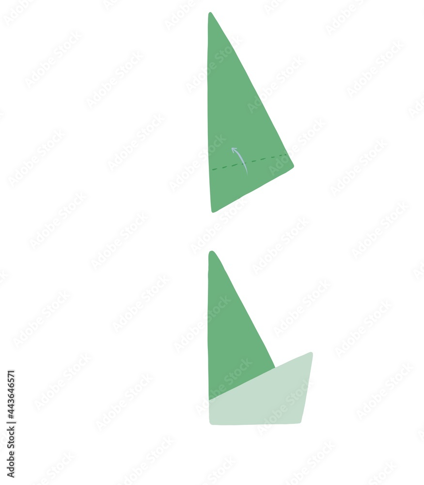 Step-by-step instruction for children for making a festive origami flower tulip of paper. Creative holiday craft gift for mother, grandmother and sister. Step 7 Step-by-step instruction for children for making a festive origami flower tulip of paper. Creative holiday craft gift for mother, grandmother and sister. Step 7