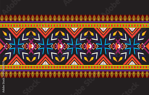 Geometric ethnic pattern traditional. Design for background on the fabric, carpet, batik, clothing, and other textile products. Vector style weaving concept.