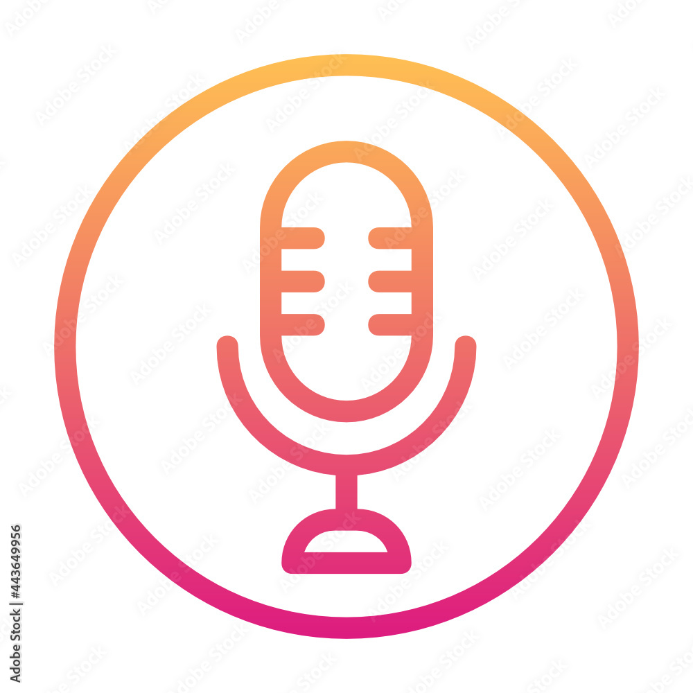 Microphone , Music and Sound gradient icon. Microphone , Music and Sound gradient icon.
