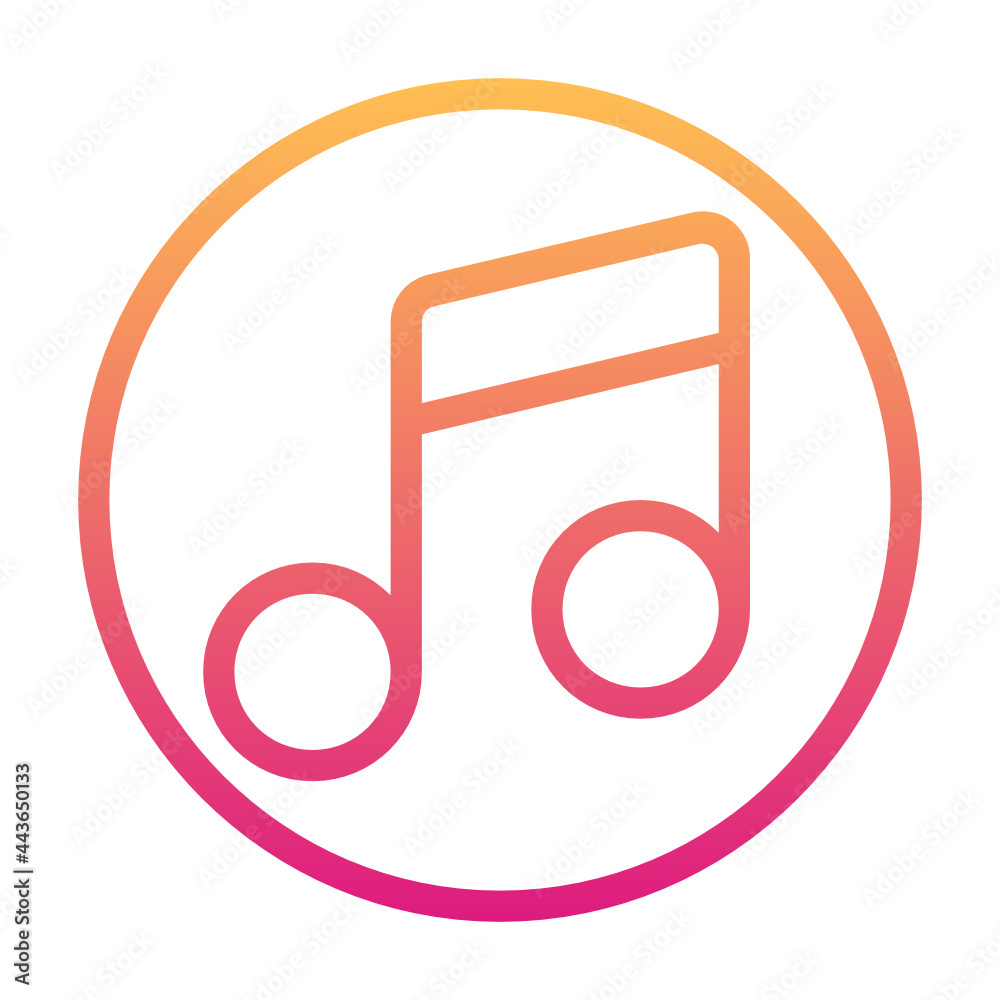 Music note , Music and Sound gradient icon. Music note , Music and Sound gradient icon.