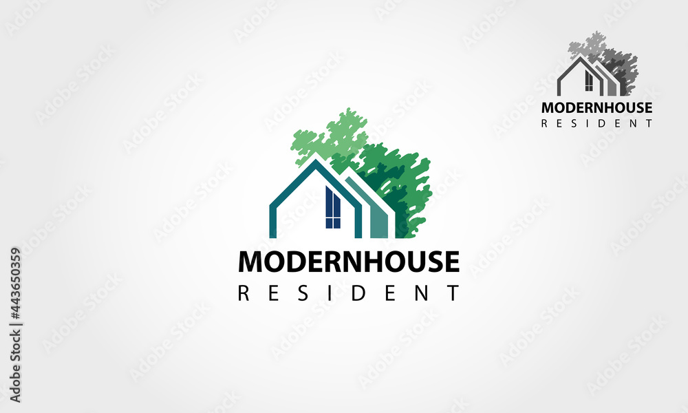 Modern House Resident Vector Logo Template. It's good for symbolize a property or housing business. Vector logo illustration. Modern House Resident Vector Logo Template. It's good for symbolize a property or housing business. Vector logo illustration.