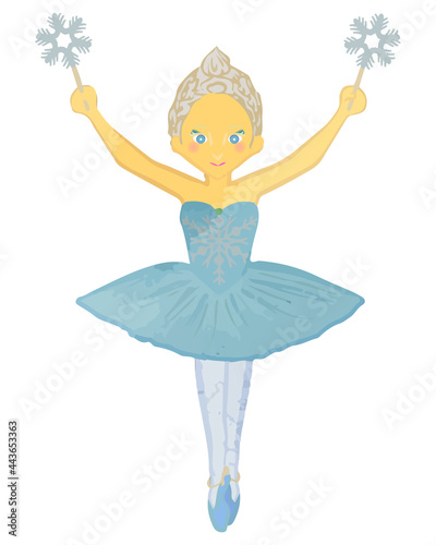 Illustration of the snow spirit of the ballet nutcracker