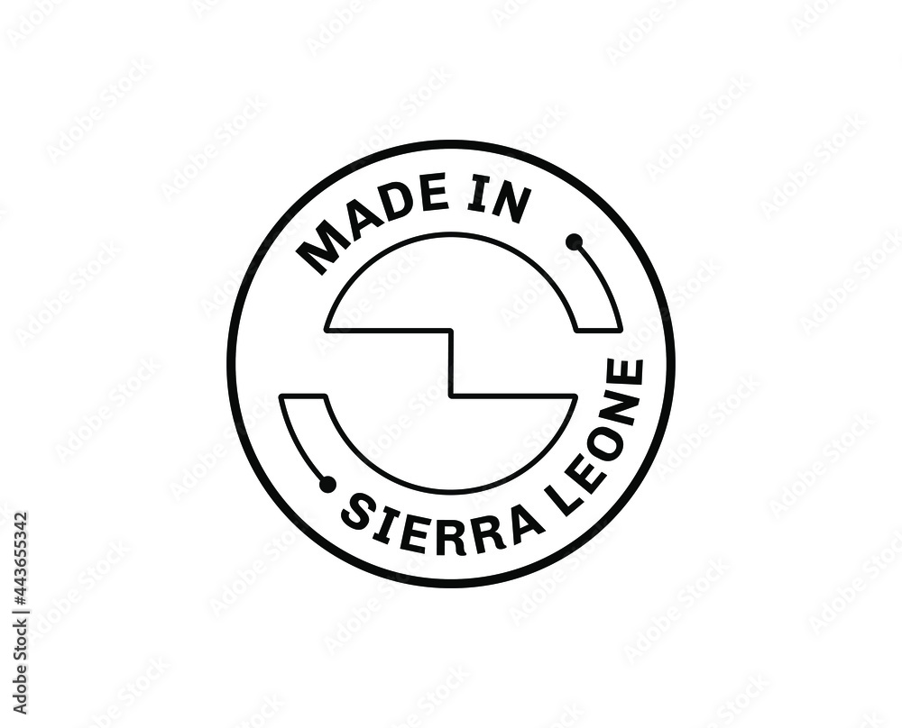 Made in Sierra Leone for label, stickers, badge Made in Sierra Leone for label, stickers, badge