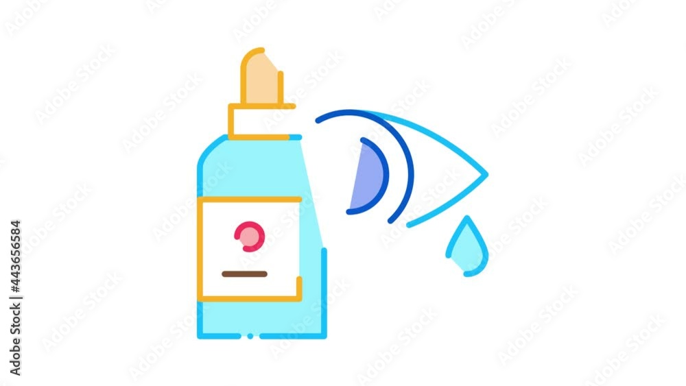 Eye Drops Icon Animation. color Eye Drops animated icon on white background Eye Drops Icon Animation. color Eye Drops animated icon on white background