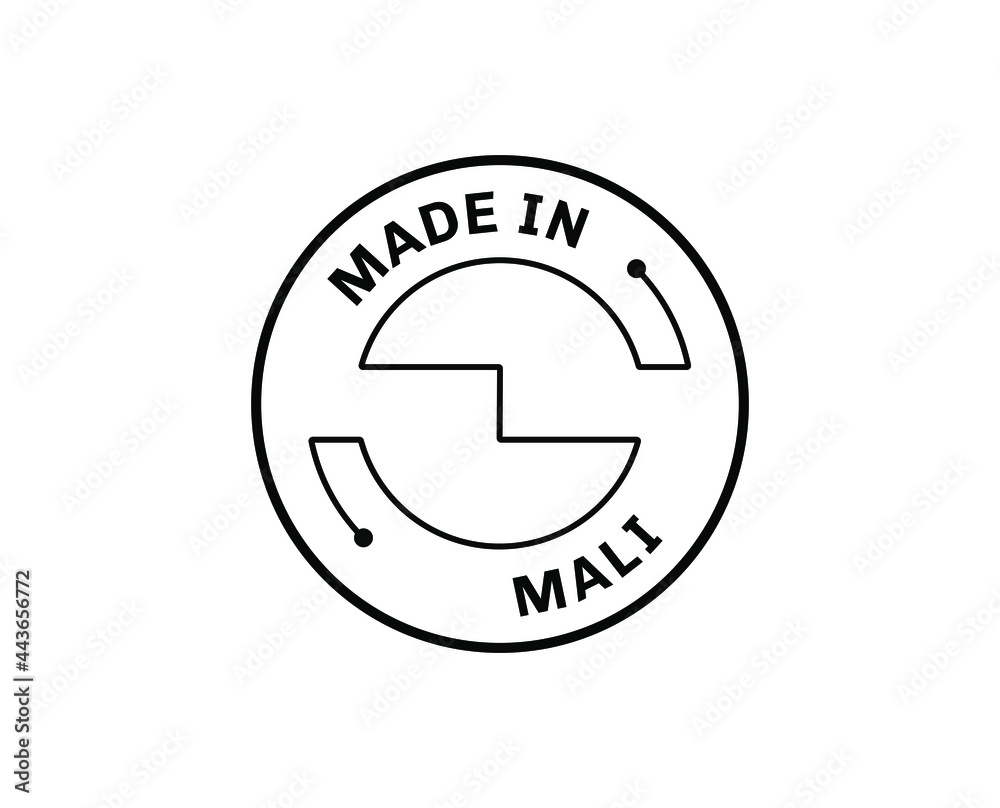 Made in Mali for label, stickers, badge Made in Mali for label, stickers, badge
