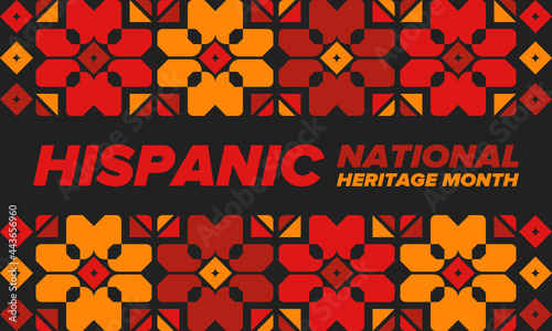 National Hispanic Heritage Month in September and October. Hispanic and Latino Americans culture. Celebrate annual in United States. Poster, card, banner and background. Vector illustration