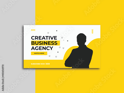 Corporate youtube thumbnail template and web template
