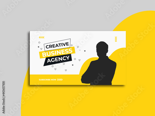 Business youtube thumbnail and youtube Promotion template with Vector