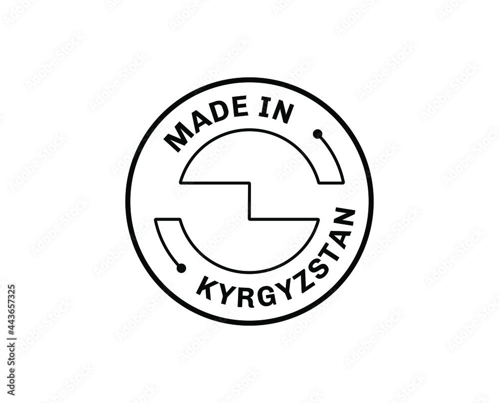 Made in Kyrgyzstan for label, stickers, badge Made in Kyrgyzstan for label, stickers, badge