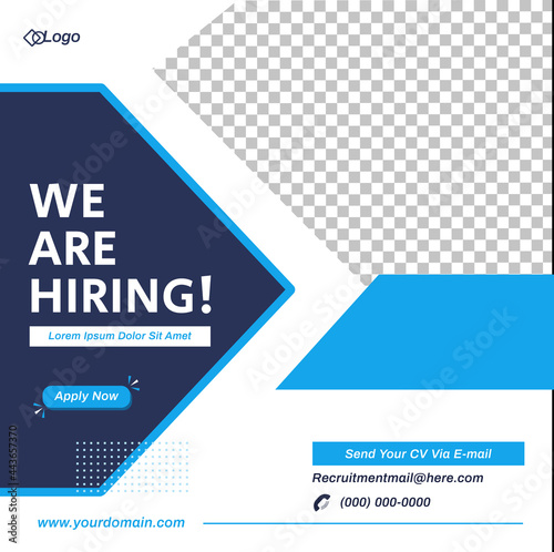 Hiring recruitment open vacancy design. Jobs recruitment design for companies. Creative modern we are hiring banner, poster, flyer, background template