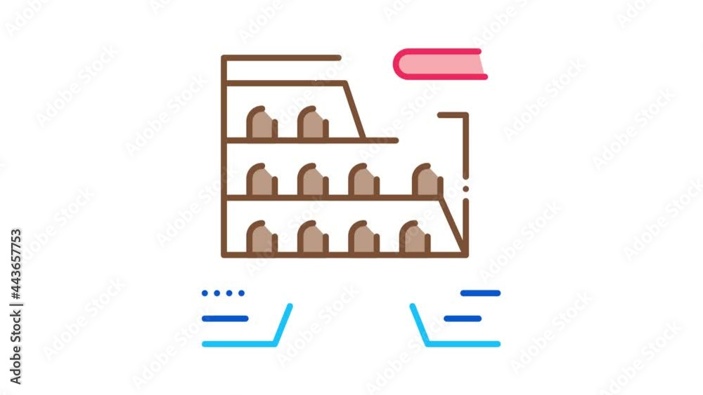 Landmark Icon Animation. color Landmark animated icon on white background Landmark Icon Animation. color Landmark animated icon on white background