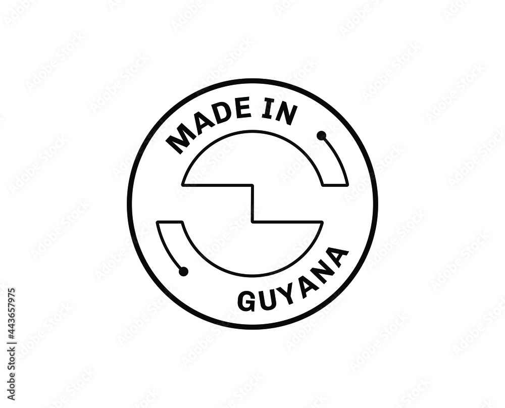 Made in Guyana for label, stickers, badge