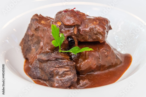 Cuban cuisine, stew lamb served in a private restaurant