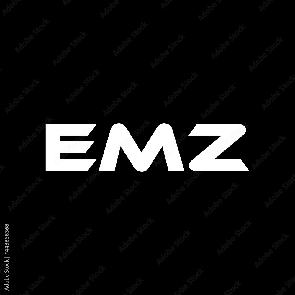 EMZ letter logo design with black background in illustrator, vector logo modern alphabet font overlap style. calligraphy designs for logo, Poster, Invitation, etc.