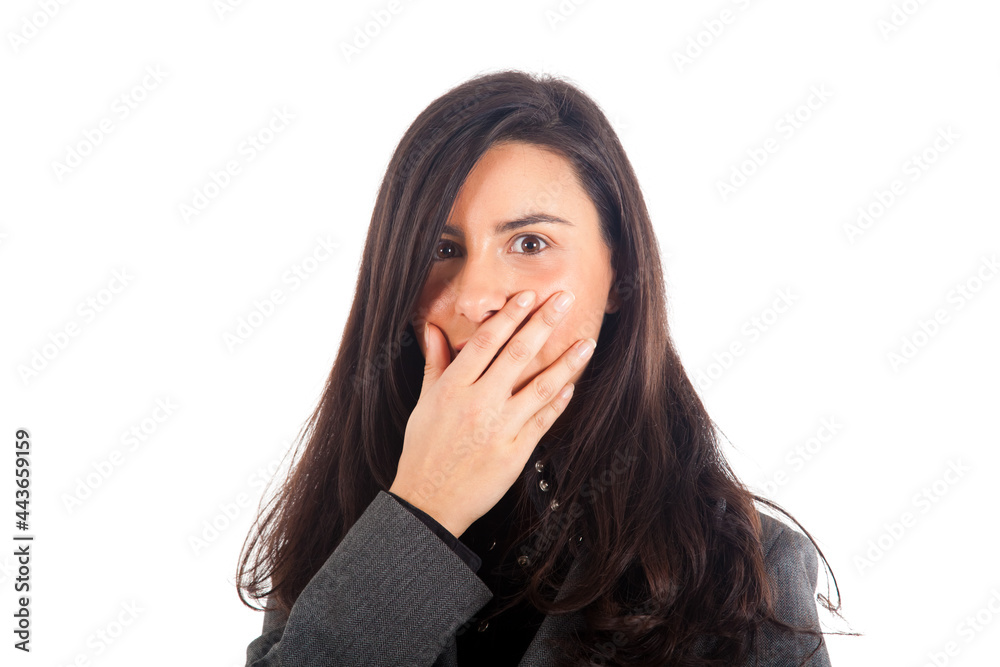 Portrait of a shocked young woman Portrait of a shocked young woman