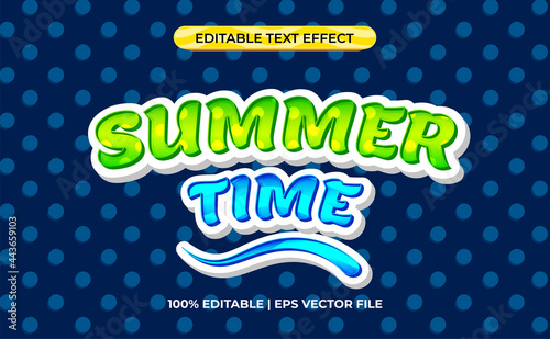 3d text effect with colorful summer theme. Summer time typography.