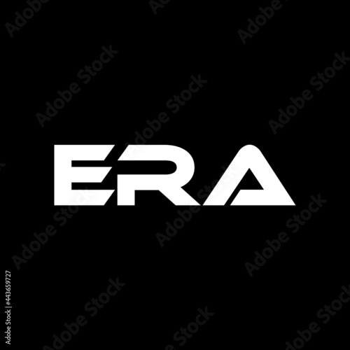 ERA letter logo design with black background in illustrator, vector logo modern alphabet font overlap style. calligraphy designs for logo, Poster, Invitation, etc.