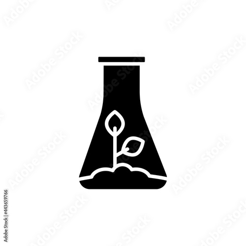 Growing plants in vitro line icon. Isolated vector element.