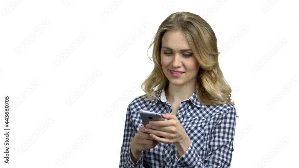 Portrait of smiling woman using mobile phone. Portrait of smiling woman using mobile phone.